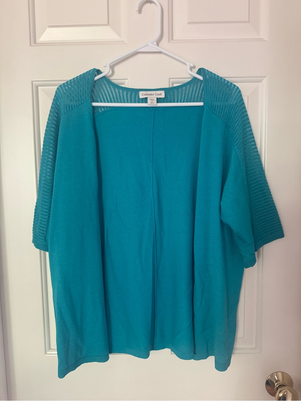 Coldwater Creek Blue Short Sleeve Cardigan